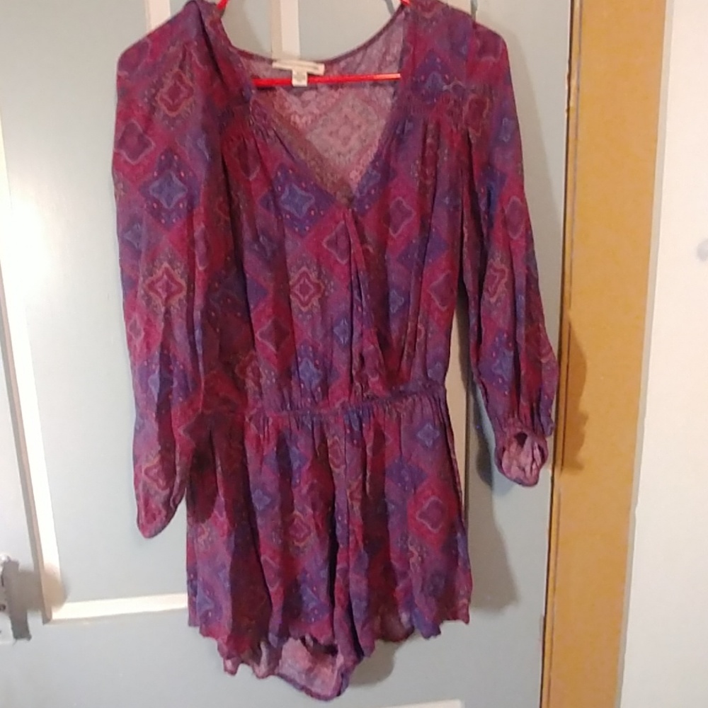 Junior girls purple long sleeve romper.